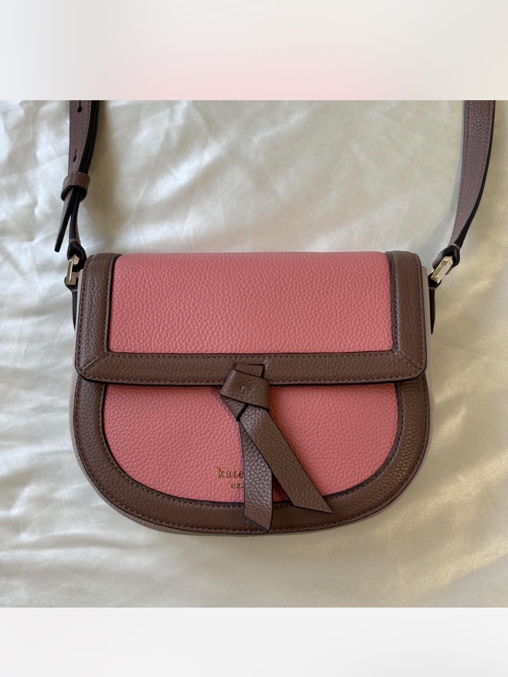 Kate Spade Pink and Brown Leather Crossbody Bag